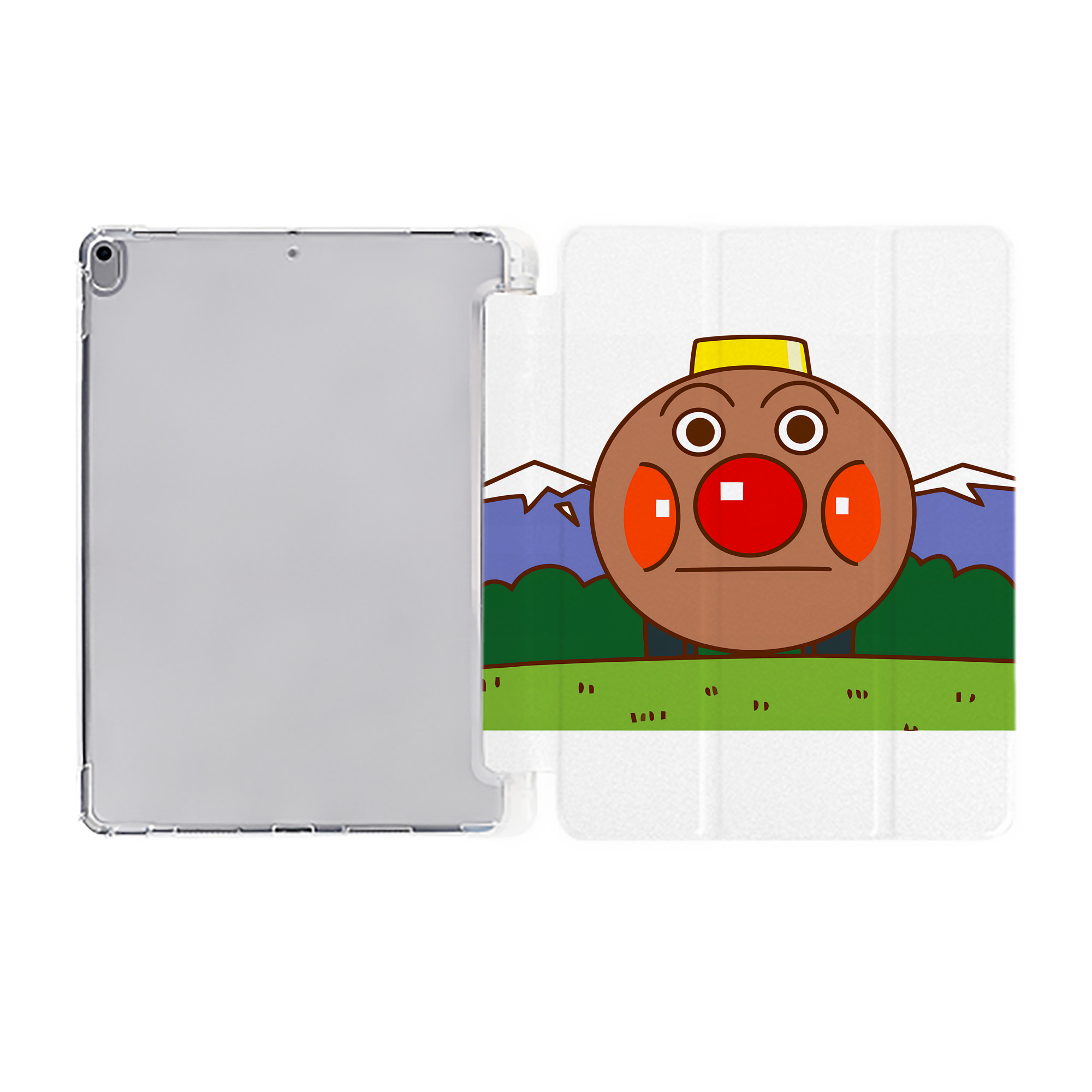 （画像用） アンパンマン Anpanman IPad ケース ペン収納付き 三つ折りスタンド PUレザー×シリコン 対応機種9.5/10.5/10.9インチ